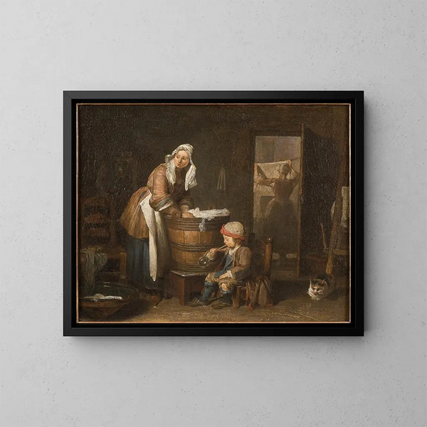 La Laveuse - Jean Siméon Chardin — gerahmtes Bild an der Wand