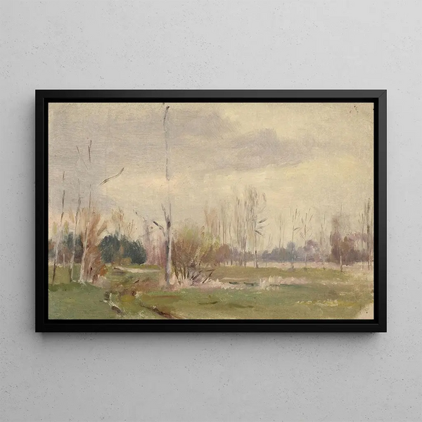 Flusslandschaft - Jeanne Jégou-Cadart — gerahmtes Bild an der Wand