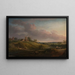 Landschaft mit einer Kirche und einem Mühlen - Jens Juel — gerahmtes Bild an der Wand