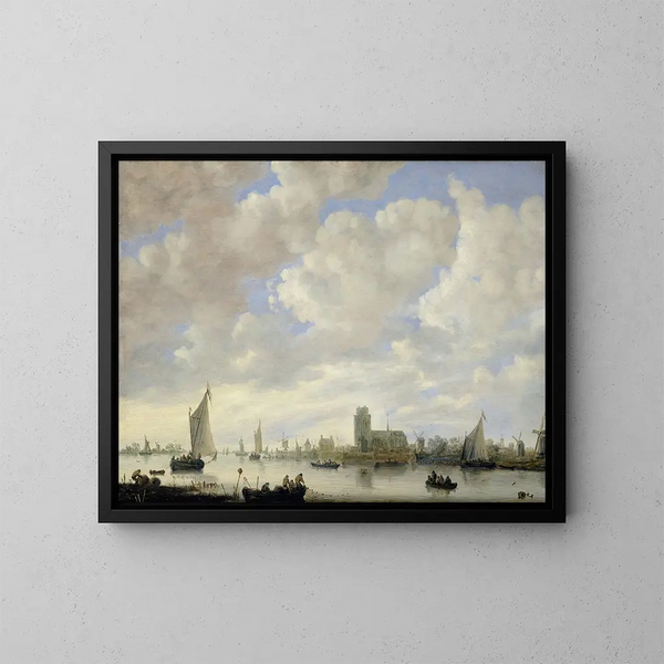 Ansicht der Merwede bei Dordrecht - Jeronymus van Diest II — gerahmtes Bild an der Wand