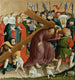 Jesus Christus trägt das Kreuz Das Altarflügel von Wurzach unten links - Hans Multscher — Ansicht des Kunstwerks
