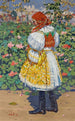 Mädchen in traditioneller Tracht in einem Garten - Joža Uprka — Ansicht des Kunstwerks