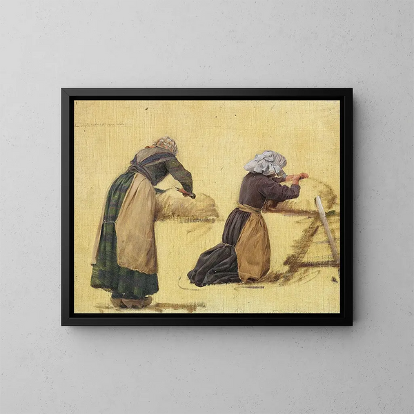 Zwei Frauen beim Haare schneiden Studien - Joakim Skovgaard — gerahmtes Bild an der Wand