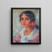 Portrait einer Frau - Joaquín Sorolla — gerahmtes Bild an der Wand