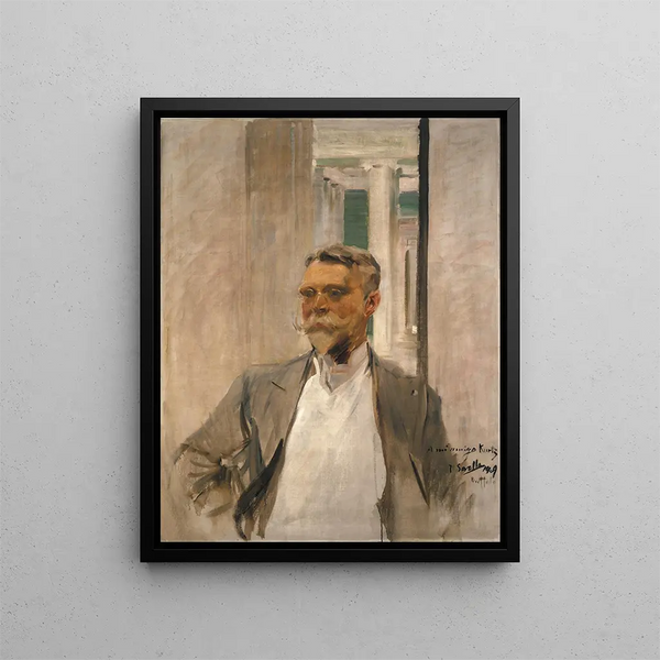 Portrait von Charles M. Kurtz, Gründungsdirektor der Albright Art Gallery 1905-1909 - Joaquín Sorolla — gerahmtes Bild an der Wand