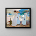 Unter dem Vordach in Zarauz - Joaquín Sorolla — gerahmtes Bild an der Wand