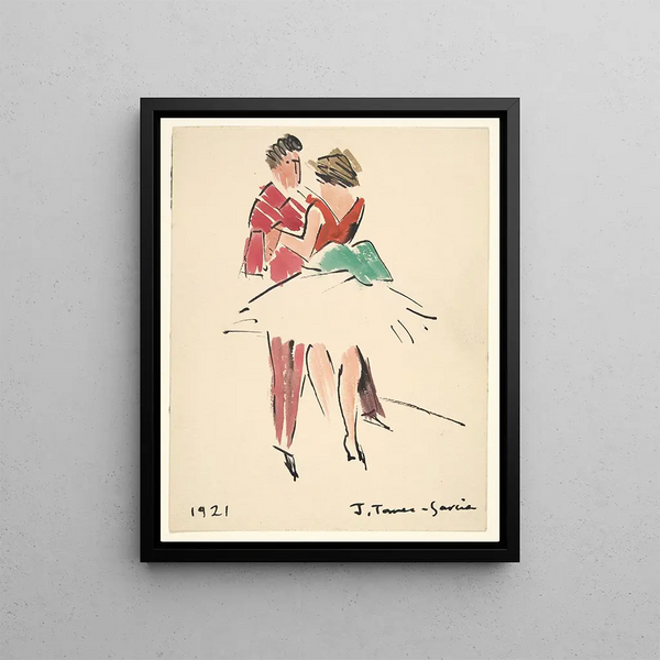 Bal des Artistes Zwei Tänzer - Joaquín Torres-García — gerahmtes Bild an der Wand