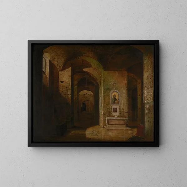 Die Krypta der Basilika San Martino ai Monti in Rom - Jodocus Sebastiaen van den Abeele — gerahmtes Bild an der Wand
