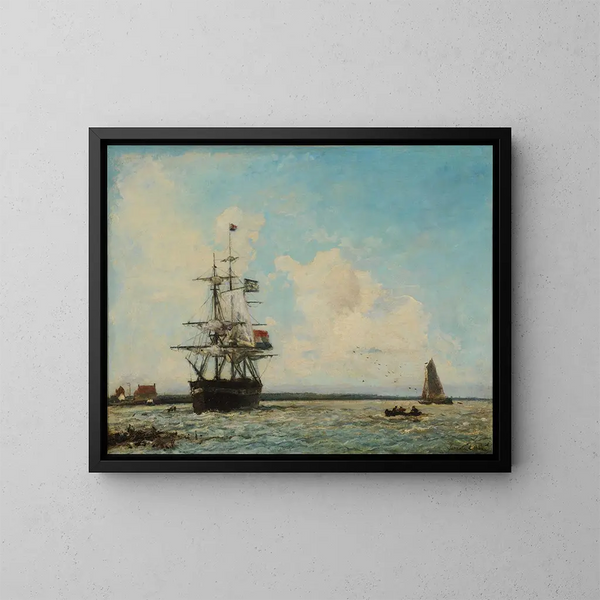 Le Grand Canal de Dordrecht - Johan Barthold Jongkind — gerahmtes Bild an der Wand