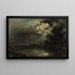 Ansicht von Overschie im Mondlicht - Johan Barthold Jongkind — gerahmtes Bild an der Wand