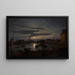 Hafen von Kopenhagen im Mondschein - Johan Christian Dahl — gerahmtes Bild an der Wand
