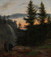 Zwei Männer vor einem Wasserfall bei Sonnenuntergang - Johan Christian Dahl — Ansicht des Kunstwerks