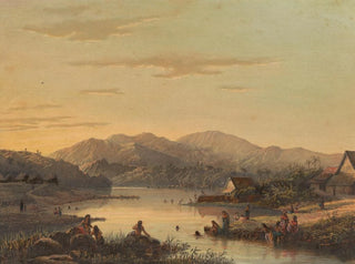 Johan Conrad Greive - Gezicht op de badplaats Wenditt op Java.webp