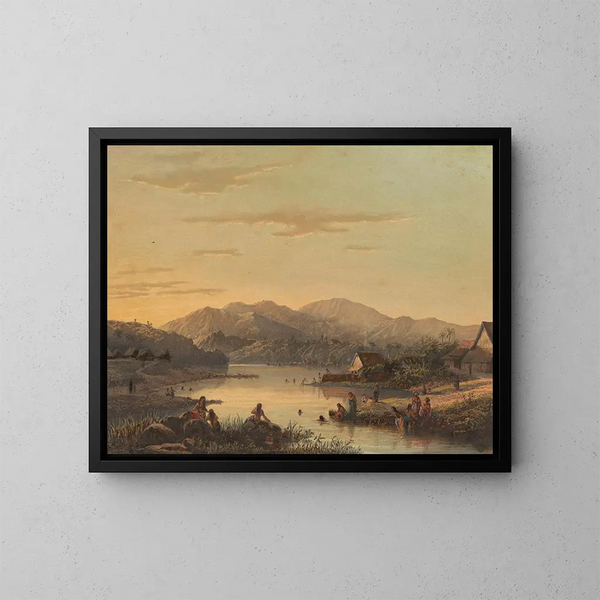 Ansicht des Badeortes Wenditt in Java - Johan Conrad Greive — gerahmtes Bild an der Wand