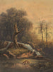 Johan Conrad Greive - Wildes Landschaftsbild mit Wasserfall und Leopard beim Trinken — Ansicht des Kunstwerks