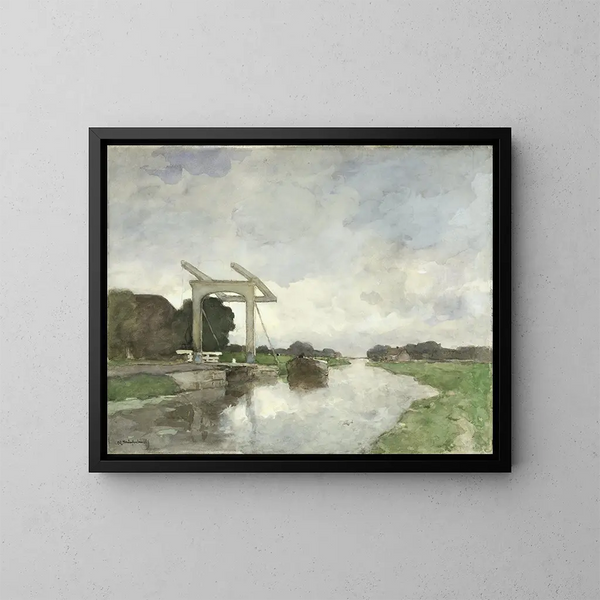Pont-levis à Noorden - Johan Hendrik Weissenbruch — gerahmtes Bild an der Wand