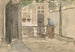 Ansicht eines Hofes vom Atelier des Künstlers in der Kazernestraat in Den Haag - Johan Hendrik Weissenbruch — Ansicht des Kunstwerks