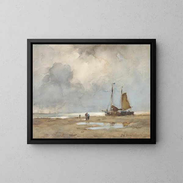 Blick auf den Strand - Johan Hendrik Weissenbruch — gerahmtes Bild an der Wand