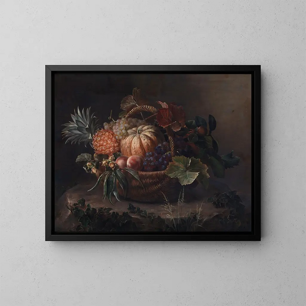 Eine Kurve mit Früchten auf einem Tisch - Johan Laurentz Jensen — gerahmtes Bild an der Wand