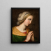 Portrait im Halbprofil einer betenden Frau Kopie eines Gemäldes von Perugino - Johan Ludvig Lund — gerahmtes Bild an der Wand