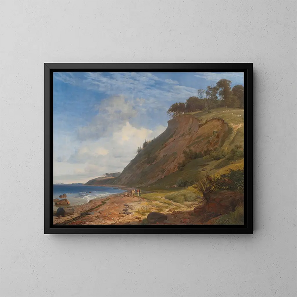 Dänisches Küsten-Gemälde vom Kitns aus über den Roskilde-Fjord, Zealand - Johan Thomas Lundbye — gerahmtes Bild an der Wand