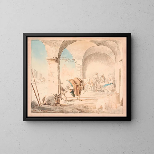 Szene eines Austernfischers - Johan Thomas Lundbye — gerahmtes Bild an der Wand