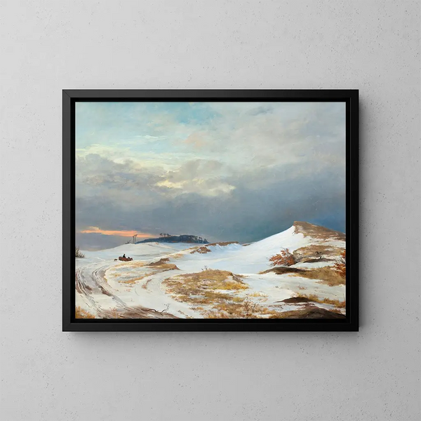 Nordjütland Landschaft mit einer Figur - Johan Thomas Lundbye — gerahmtes Bild an der Wand