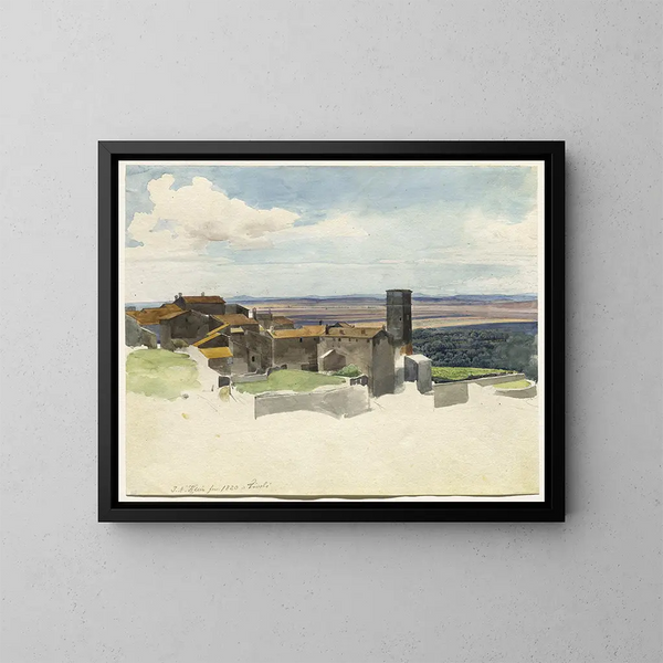 Tivoli und die römische Landschaft - Johann Adam Klein — gerahmtes Bild an der Wand