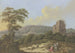Landschaft mit einer Ruine, links ein großer Baum im Vordergrund, zwei Spaziergänger - Johann Albrecht Friedrich Rauscher — Ansicht des Kunstwerks