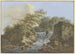 Kaskade zwischen zwei Felsen, rechts zwei Fischer - Johann Albrecht Friedrich Rauscher — Ansicht des Kunstwerks