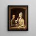 Eine Frau und ein junger Mann an einem Fenster - Johann Andreas Herrlein — gerahmtes Bild an der Wand