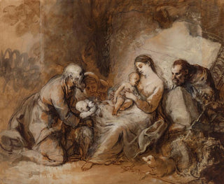Die Heilige Familie mit Johannes dem Täufer, Elisabeth und Zacharias - Johann Anton de Peters — Ansicht des Kunstwerks