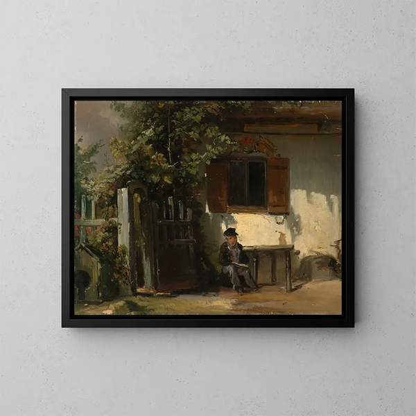 Im Garten - Johann Baptist Kirner — gerahmtes Bild an der Wand