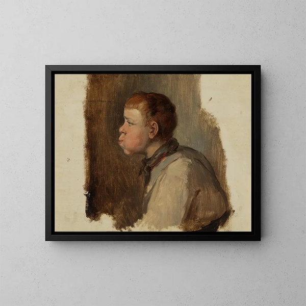 Portrait eines jungen Jungen - Johann Baptist Kirner — gerahmtes Bild an der Wand