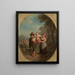 Kinder aus Italien spielend mit einem Hund - Johann Baptist Kirner — gerahmtes Bild an der Wand