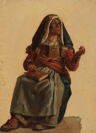 Johann Baptist Kirner - Sitzende alte Italienerin mit einem Buch im Scho.webp