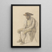 Alter Bauer sitzend mit Tricorne - Johann Baptist Kirner — gerahmtes Bild an der Wand