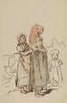 Zwei junge Mädchen und ein Kind vor einer Landschaft - Johann Baptist Kirner — Ansicht des Kunstwerks