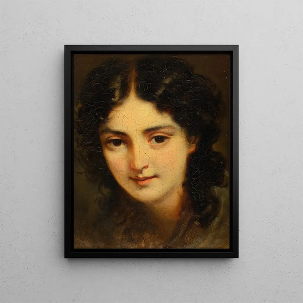 Portrait einer jungen Frau - Johann Baptist Reiter — gerahmtes Bild an der Wand