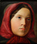 Junge Frau mit rotem Schal - Johann Baptist Reiter — Ansicht des Kunstwerks