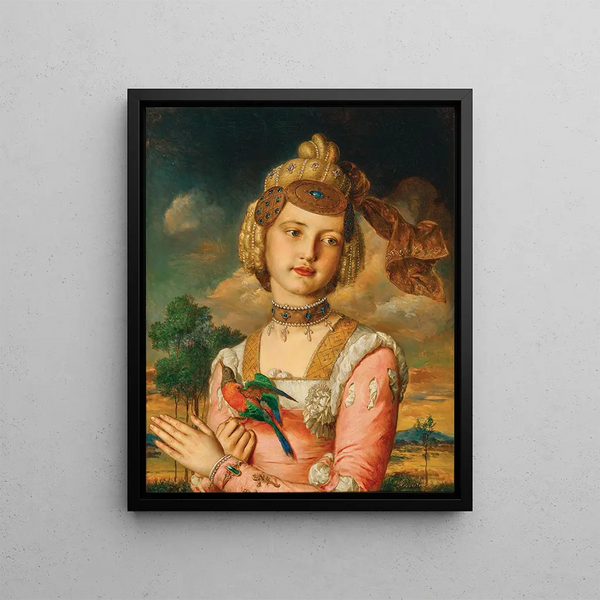 Portrait seiner Tochter Alexandrine Lexi als junge Adelige - Johann Baptist Reiter — gerahmtes Bild an der Wand
