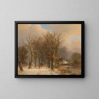 Johann Bernhard Klombeck - Winter Landscape with Horse and Cart.webp