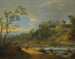 Ein Flusslandschaft mit Fischern, die einen Flussableiter ausbaggern - Johann Christian Vollerdt — Ansicht des Kunstwerks