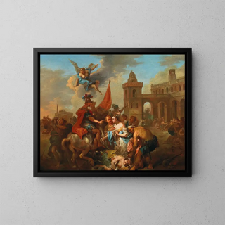 Romulus und Hersilie - Johann Conrad Seekatz — gerahmtes Bild an der Wand