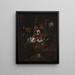 Blumen in einer geschnitzten Urne - Johann Daniel Preissler — gerahmtes Bild an der Wand