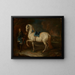 Maître d'écurie avec un cheval gris - Johann Elias Ridinger — gerahmtes Bild an der Wand