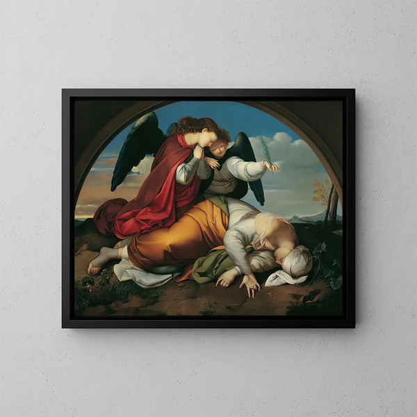 Die heilige Cäcilia verstorben, Wiener Version - Johann Evangelist Scheffer von Leonhardshoff — gerahmtes Bild an der Wand