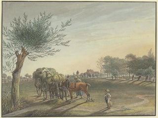 Hof Rebstock inmitten der weiten Wiesen entlang der Mayener Straße bei Frankfurt am Main - Johann Friedrich Morgenstern — Ansicht des Kunstwerks
