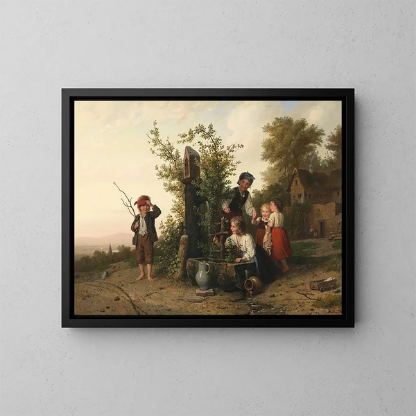 Le jeu de la taupe - Johann Georg Meyer von Bremen — gerahmtes Bild an der Wand