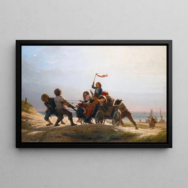 Fröhliche Morgenfahrt - Johann Georg Meyer von Bremen — gerahmtes Bild an der Wand
